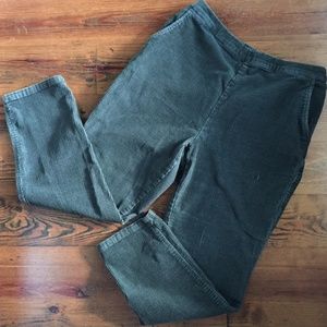 D & Co Pull On Elastic Waist Corduroy Pants Cords Vintage